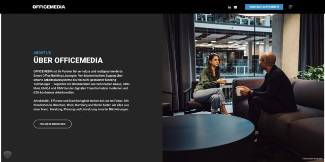 Über-uns-Seite von OFFICEMEDIA