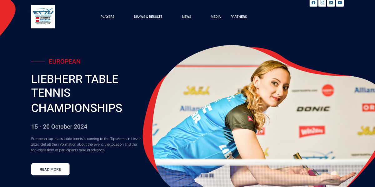 Promo-Website der Tischtennis-EM 2024