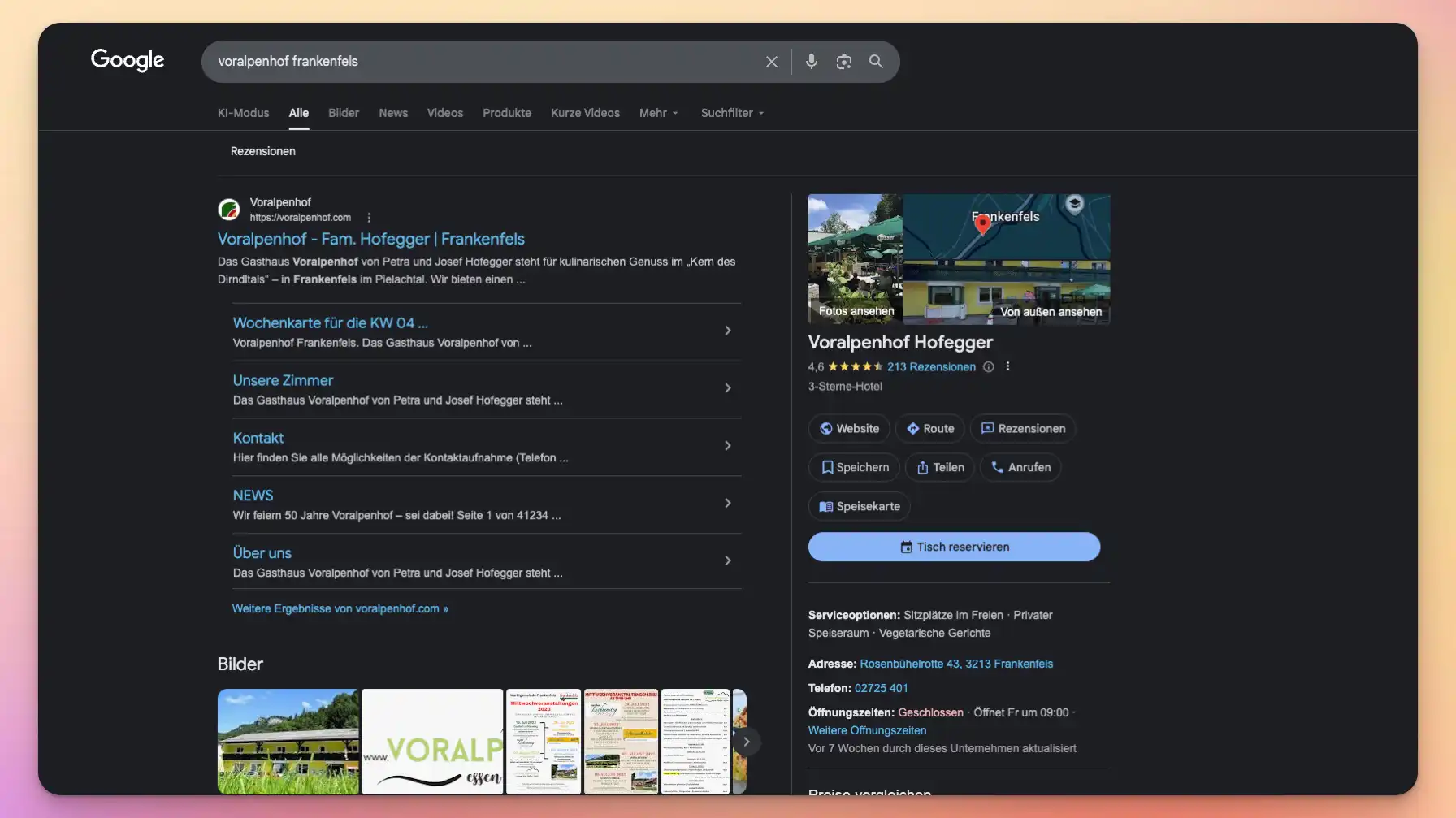 Google Business Screenshot Voralpenhof