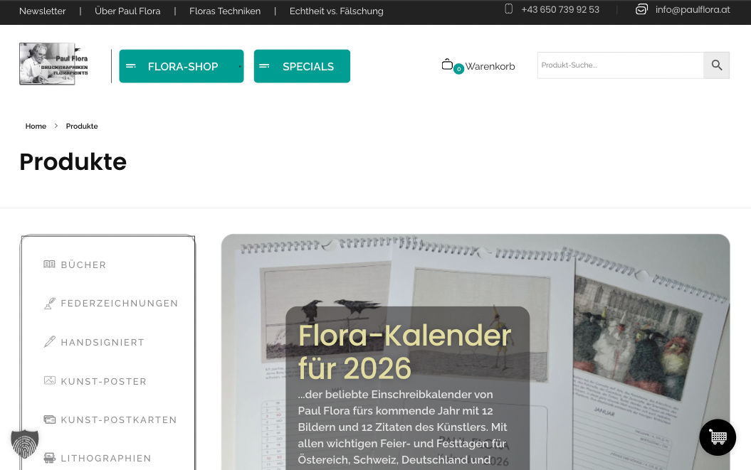 Paul Flora Shop Screenshot