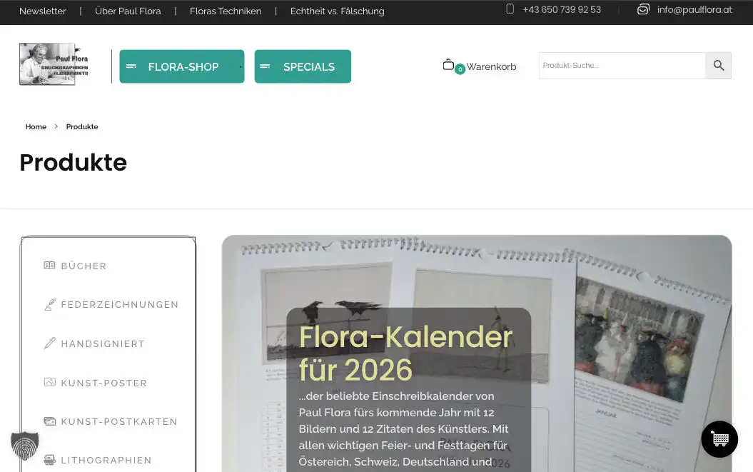 Paul Flora Shop Screenshot