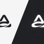 2 generische Firmenlogos, einmal Dark Mode vs. normal auf hellem Grund zum Vergleich