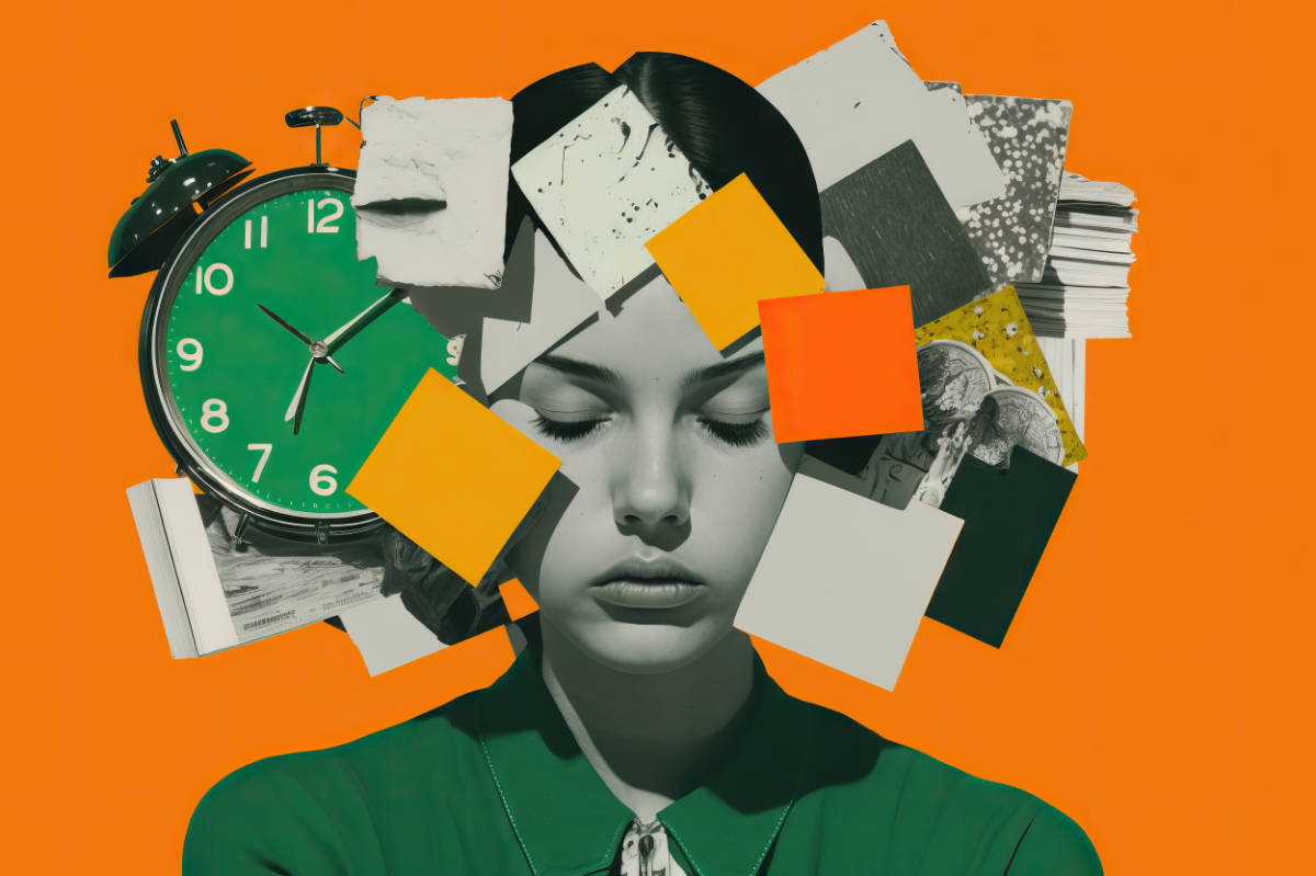 Frau mit Chaos um ihren Kopf als stilvolles Symbolbild für SEO-Fehler beim Website Relaunch